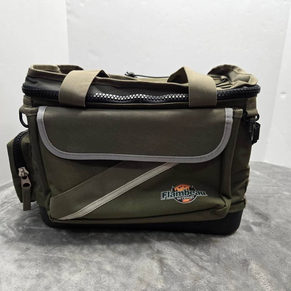 Flambeau Outdoors AZ45 Fishing Tackle Bag Olive Green with 4 Utility Boxes
